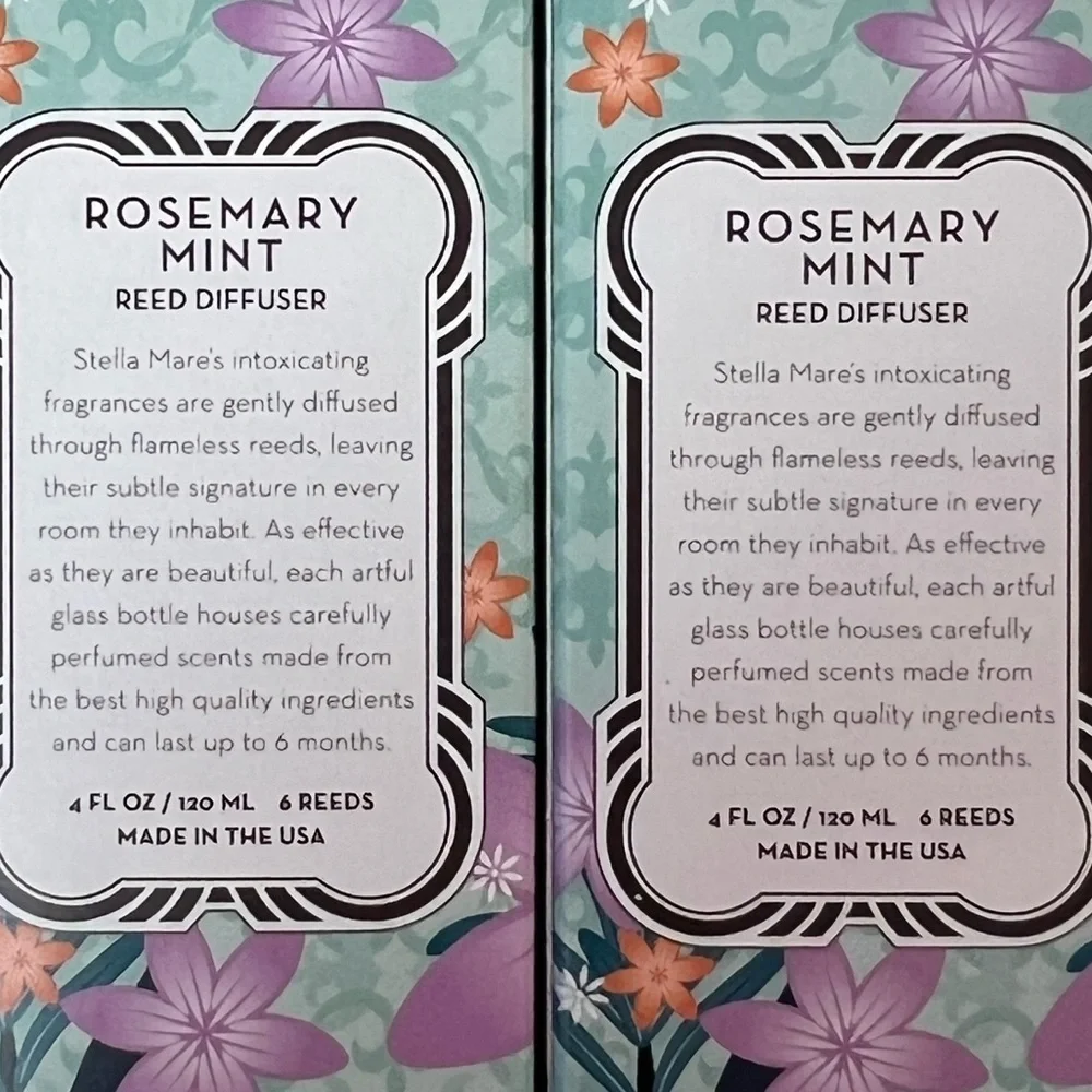 StellaMare by Pacifica Rosemary Mint Reed Diffuser Set of 2
